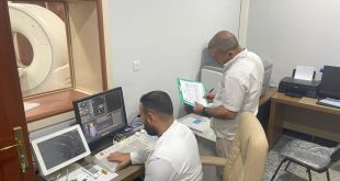 كشف إشعاعي وفني على جهاز المفراس في مستشفى ربيعة العام لاستكمال متطلبات الترخيص